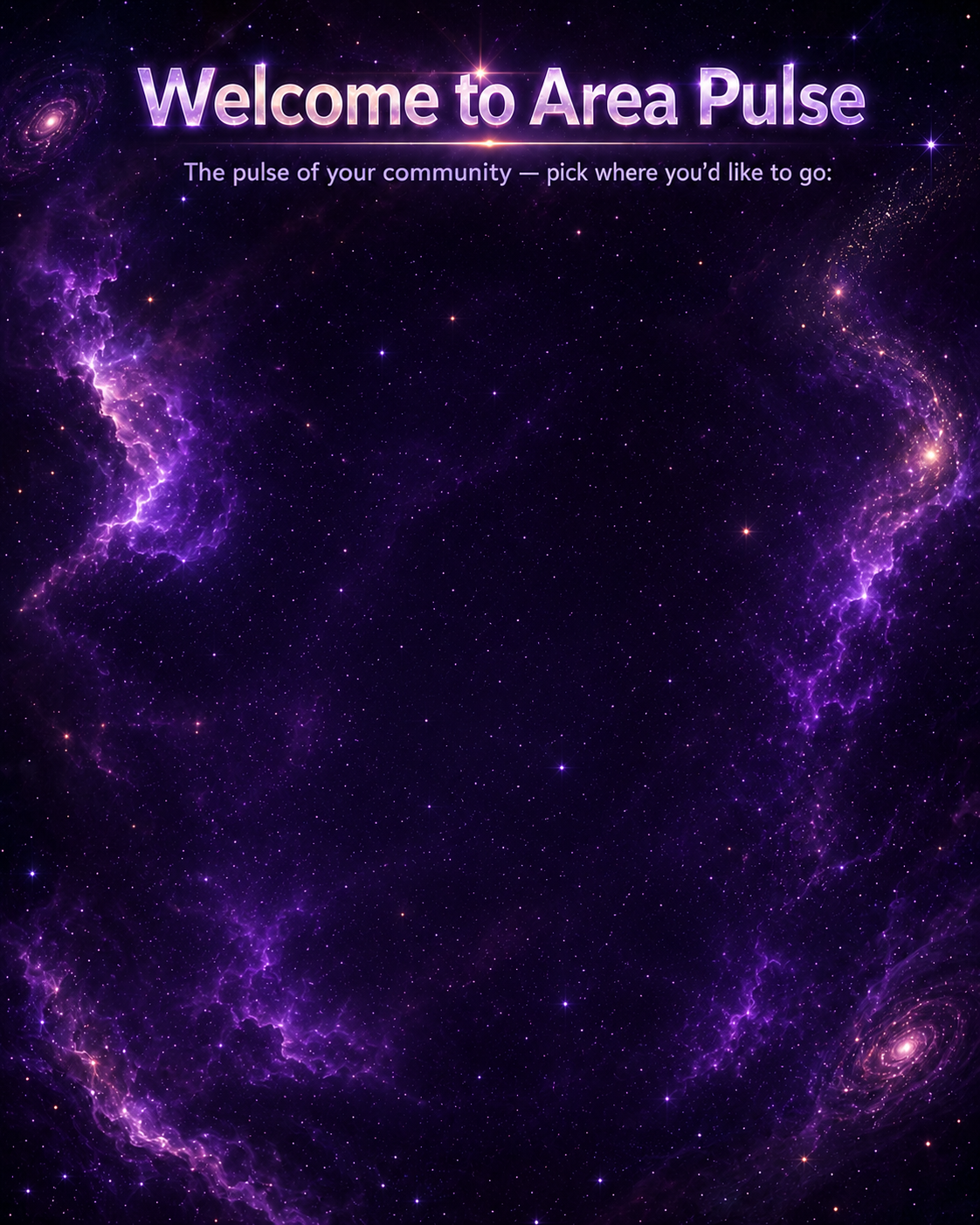 Welcome to Area Pulse — the pulse of your community